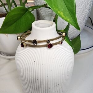set of 2 ANTHROPOLIGIE bangles, Red and brown stones